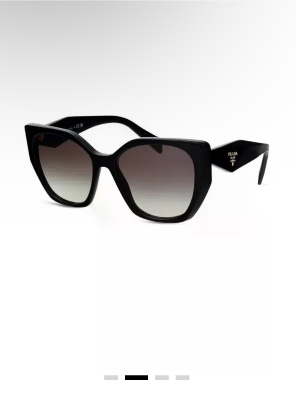 Prada Black Square Sunglasses with Gradient Lenses - Picture 2 of 4